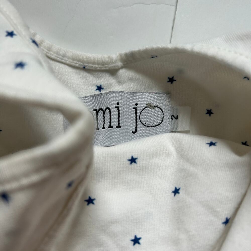 Omi Jo Well Dressed Wolf Girls White & Navy Blue Star Print Twirl Dress Size 2 - Picture 5 of 6